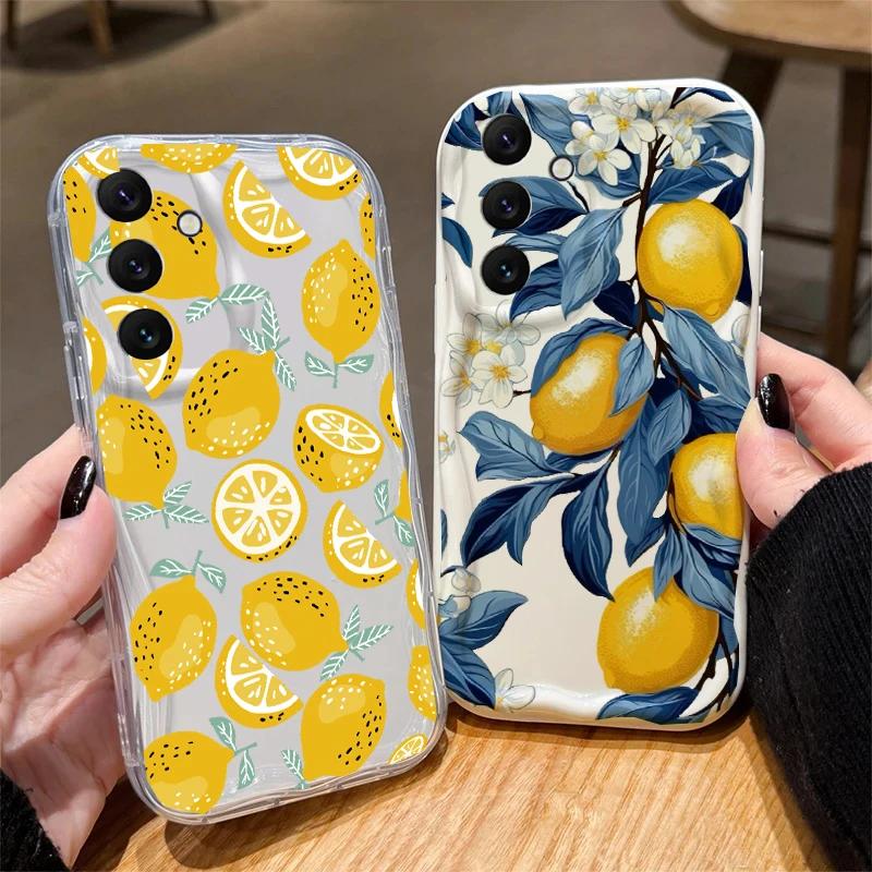 Летний Фруктовый Лимонный Силиконовый Чехол Для Samsung Galaxy A56 A55 5G A15 A54 A16 A35 A14 A26 A36 S25 S24 Ultra S22 S21 Plus S23 FE