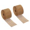 2pcs Burlap Fabric Ribbon Natural Wrapping Wire Jute Crafts Roll for DIY Wreath Wedding Christmas Decoration 2" Wide 11 Yards