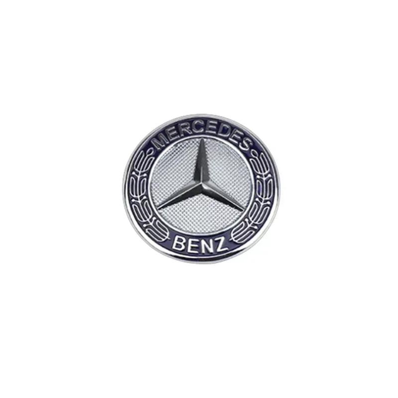 HGQ5   Car Front Engine Hood Emblem 42mm-Curved 38mm-Flat ABS Badge for Mercedes Benz C Class E Class C200 E260 E300L S400L Label