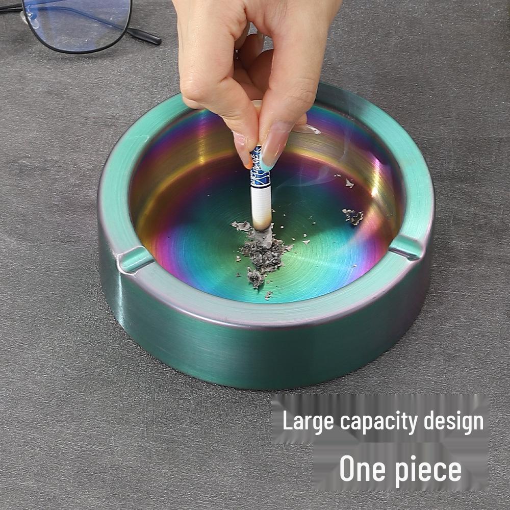 Stainless Steel Dropproof Ashtray with Rolled Edge - Thick, Durable Design for Home, Hotel, Restaurant, Personalized and Creative