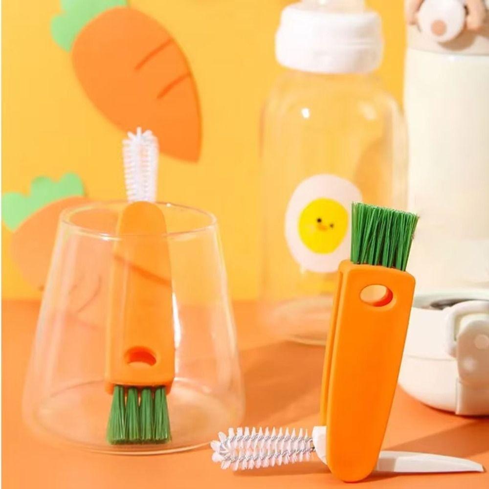 360° Rotatable Bottle Gap Cleaner Brush Bottle Cup Holder Cleaner  Baby Bottle Cleaning