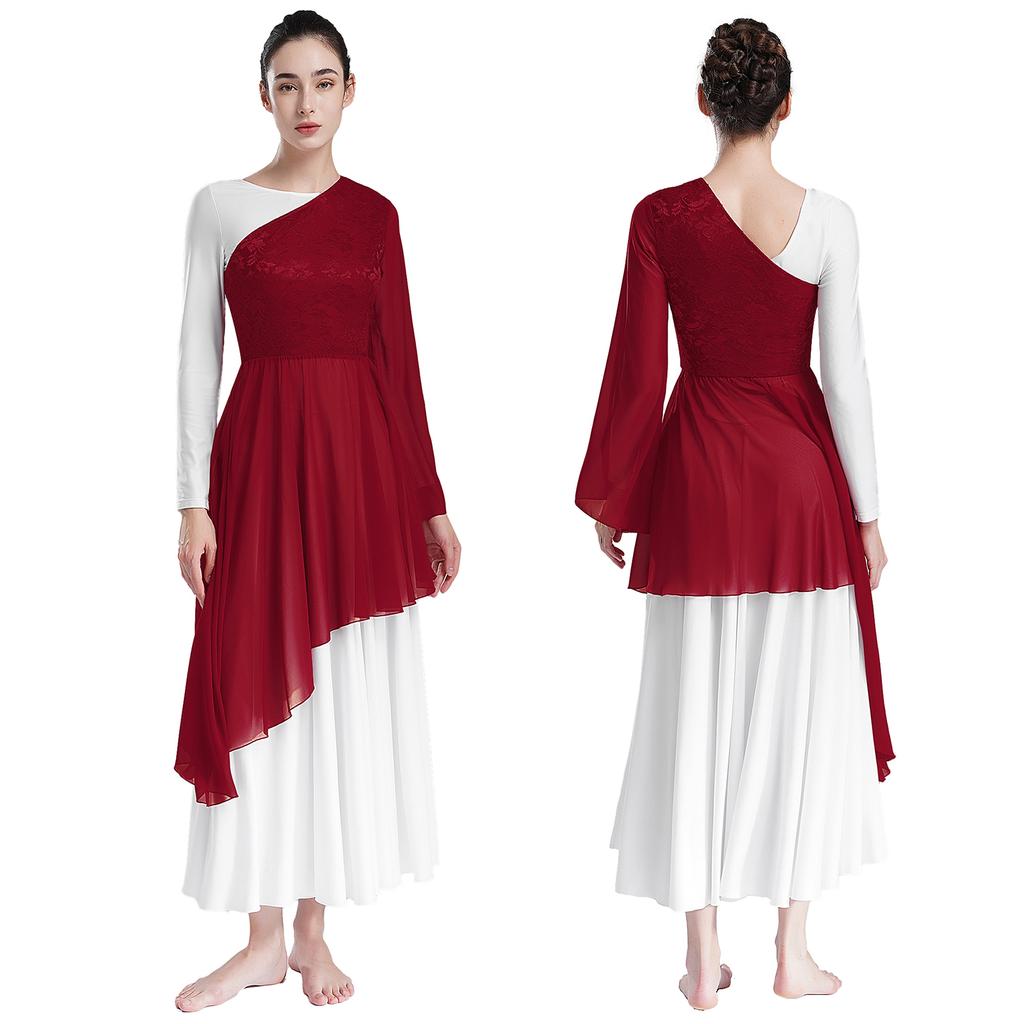 Женская литургическая хвалебная танцевальная туника на одно плечо асимметричная накладка на тунику для танцев