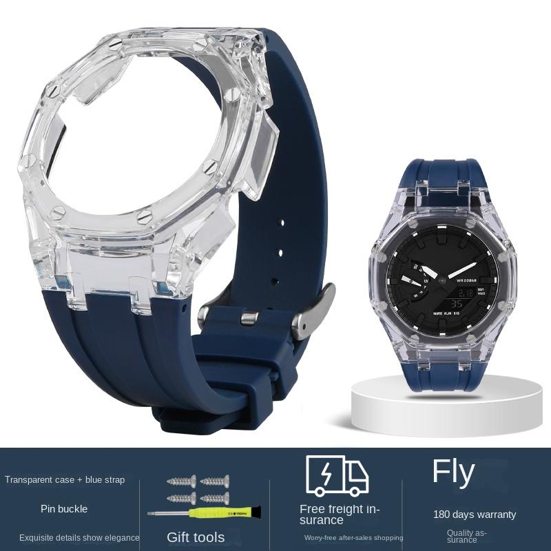 Для Casio G-SHOCK GA-2100 Модифицированный корпус ремешка Ледяной Прозрачный Желе ПК корпус Смоляной ремешок GA2100 часы персональные аксессуары