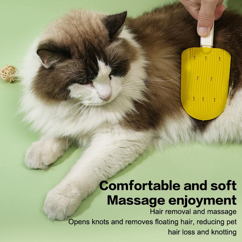Инструмент для удаления шерсти у кошек Средство для удаления шерсти у кошек Двусторонняя расческа для ухода за шерстью у кошек Массажная щетка для вычесывания шерсти Товары для животных