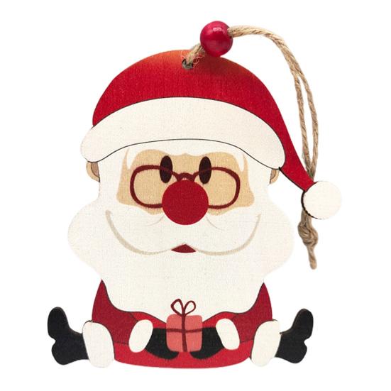 Christmas Wooden Ornaments Vintage Snowman Reindeer Santa Gingerbread Man Christmas Tree Hanging Decoration for Winter Home Decor