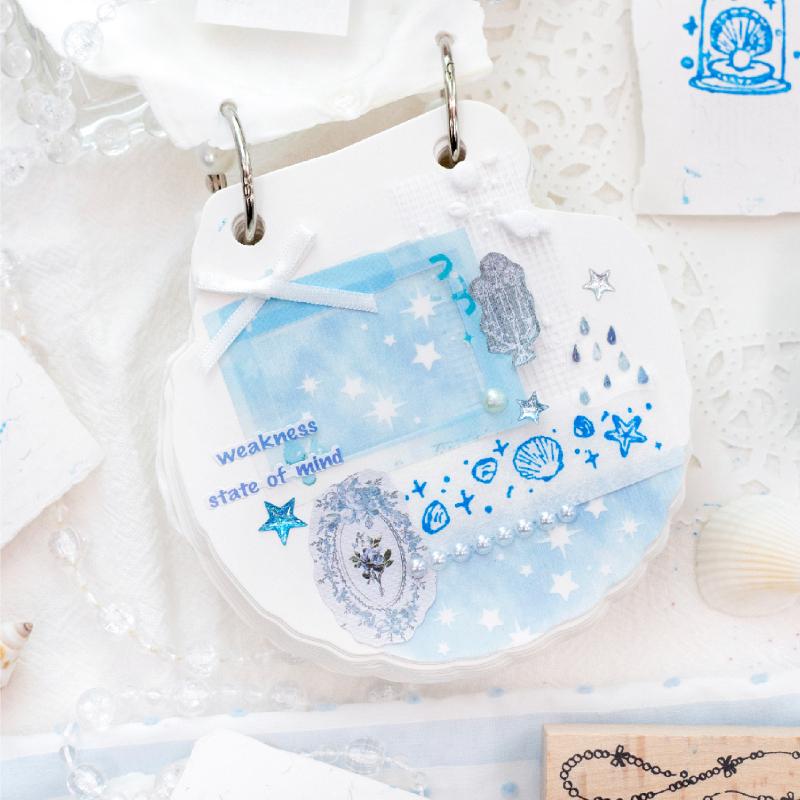 Journal GO 8pcs Cute Wood Stamp Set for Collage Junk Journal Scrapbooking diy Greeting Card Planner Decor Stationery Seal