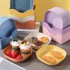 10PCS Multicolor Multifunctional Dish Plastic Snack Dish With Storage Box Fruit Plate Home Kitchen