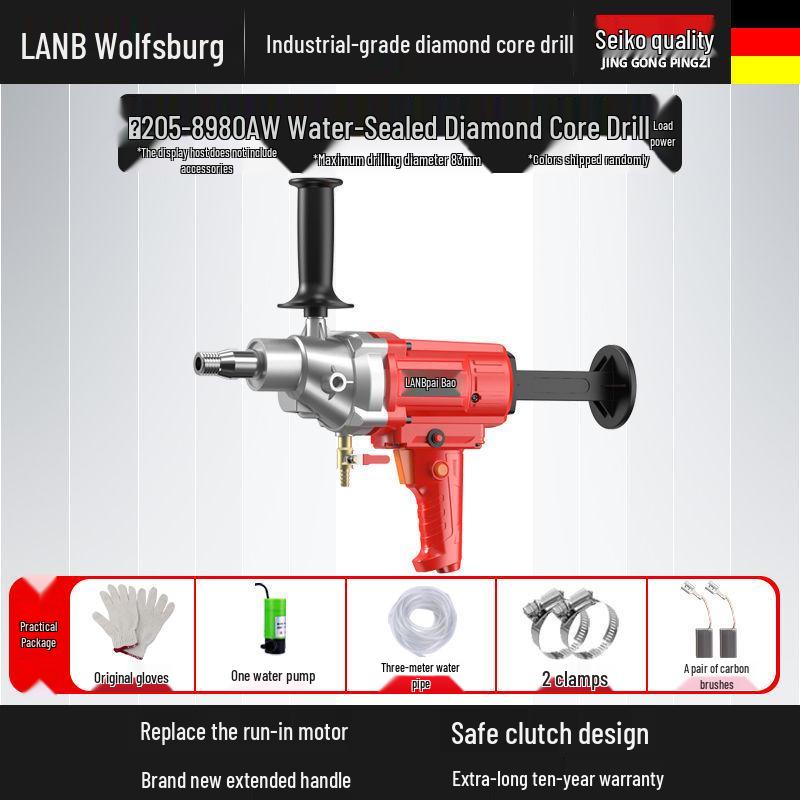 Diamond Core Drill Machine: Handheld & Stand, Wet/Dry, Concrete & AC Hole Opener, Water Drill Mixer