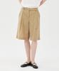 PINBLACK Belted Single-Pleat Bermuda Pants Khaki