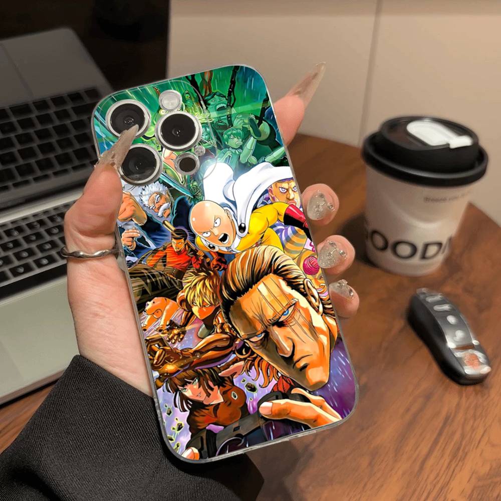 Аниме Японский Классический ONE P-PUNCH-MANS Чехол из ТПУ Силикона Для IPhone 11 12 13 14 15 16 17 Pro Max Ударопрочный Прозрачный Задний Чехол