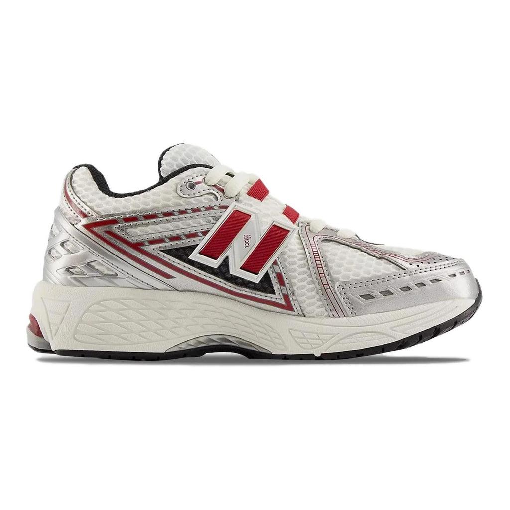 New Balance Lightweight Comfortable Low-Top Casual Shoes Kids Sneaker White Silver Red GC1906EA