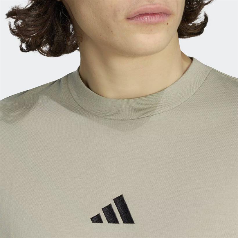 Adidas T Shirts Men's Pebble Silver Gray Crew Neck Moderate KC0905
