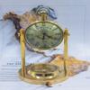 Старинные латунные настольные часы со стеклянным дизайном – 14 см, винтажный стиль, декоративные для рабочего стола, офисного стола, домашнего декора, свадебного подарка