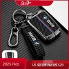 LREFV1 Hot 2025 Carbon Fiber Zinc Alloy Car Remote Smrat Key Case Protector Holder Bag Shell For BMW I3 I8 Series Keyless Keychain Acce