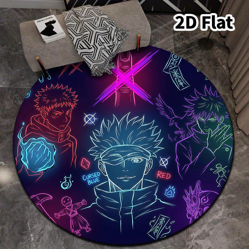 Ковер с круглым ворсом Jujutsu Kaisen Ковер для гостиной, спальни, дивана, игровой комнаты Декор Нескользящий коврик для пола