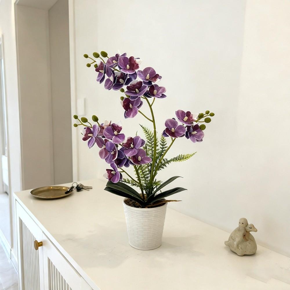 DIY Simulated Butterfly Orchid Multi-Bloom Plastic Fake Flower Artificial Faux Plants Home Decor