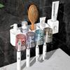 Wall Mount Mouthwash Cup Family Set Waterproof Toothbrush Holder Creative Mouthwash Cup Holder