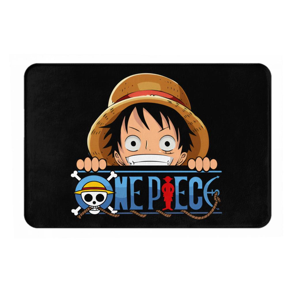 Anime One Piece Doormat Anti-Slip Entrance Bathroom Kitchen Door Floor Mat Pirate King Luffy Living Room Carpet Rug