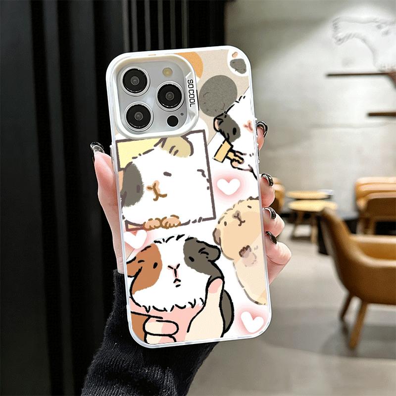 Мультяшный милый хомяк, мягкий чехол для телефона для iPhone 15 16 17 Pro Max 17Air 16E 14 Plus 13 12 Mini, противоударная задняя крышка
