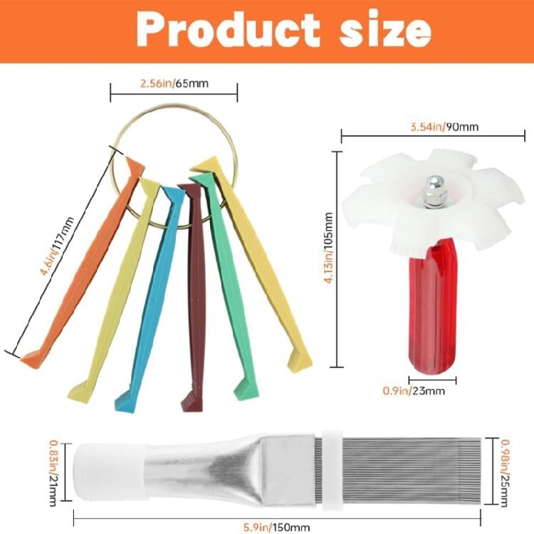 Air Conditioning Brush Set Includes Fin Comb Air Conditioner Fin Cleaner Condenser Radiator Fin Comb Alignment Tool