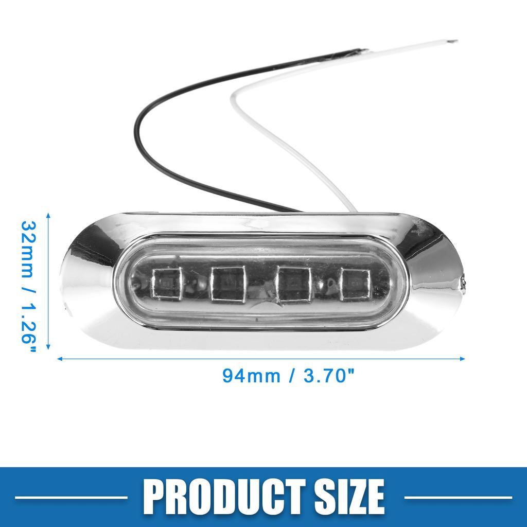 A ABSOPRO Front Rear Side Marker Lights, Waterproof Oval Position Lamp Clear for Lance,