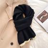 Winter New Solid Color Versatile Raw Scarf Knitted Wool Warm Scarf For Men And Women Basic External Thickened