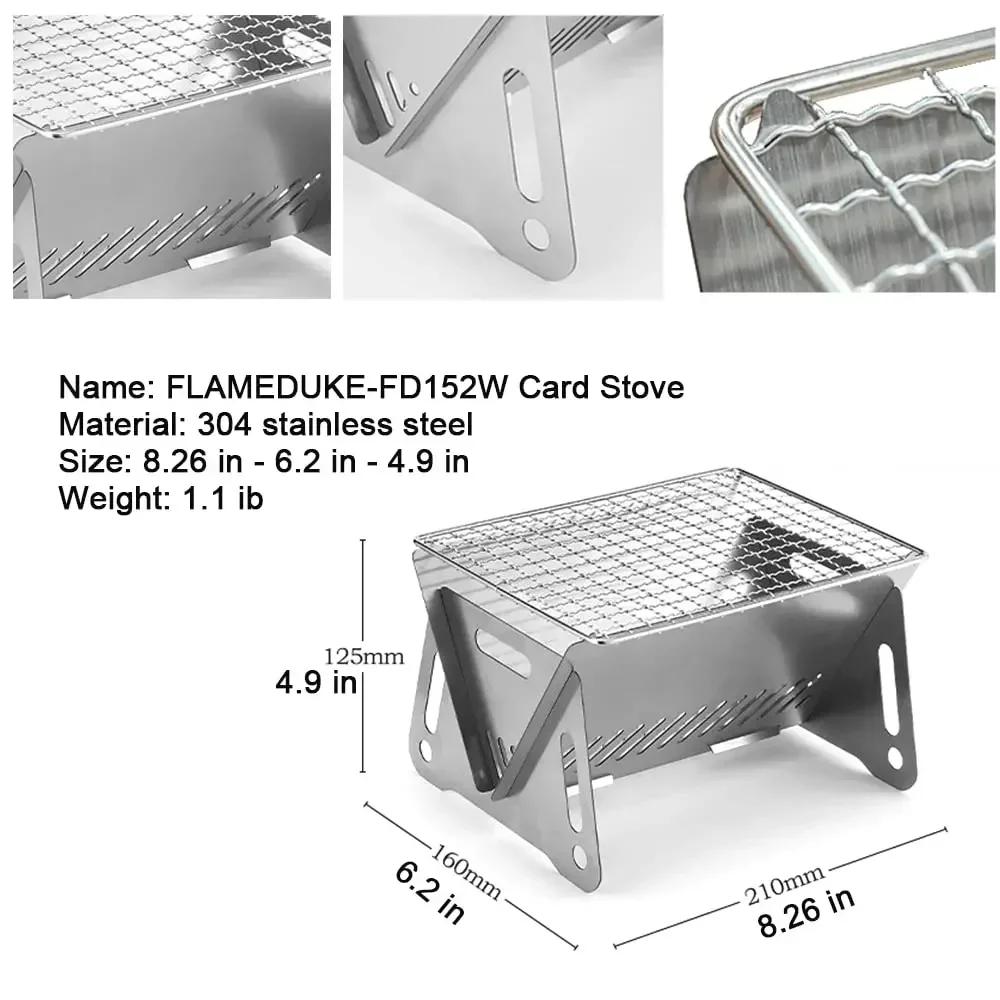 Гриль для барбекю на открытом воздухе, складной гриль для барбекю из нержавеющей стали, дровяная печь для кемпинга, угольный гриль, оборудование для кемпинга и барбекю