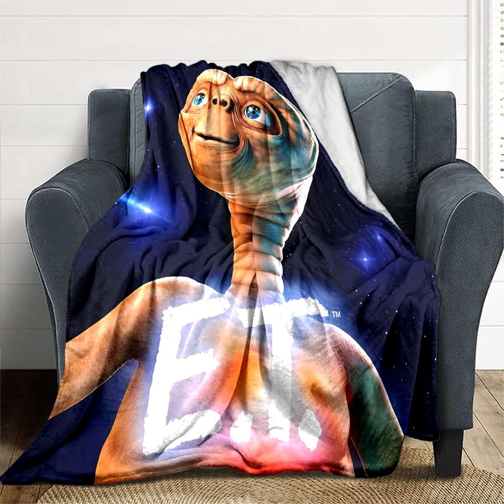 1pc E-ET2 Blanket, Gift, for Men and Women, Soft Blanket, Good for Sofa Bed Couch Travel, Lightweight Flannel Blanket