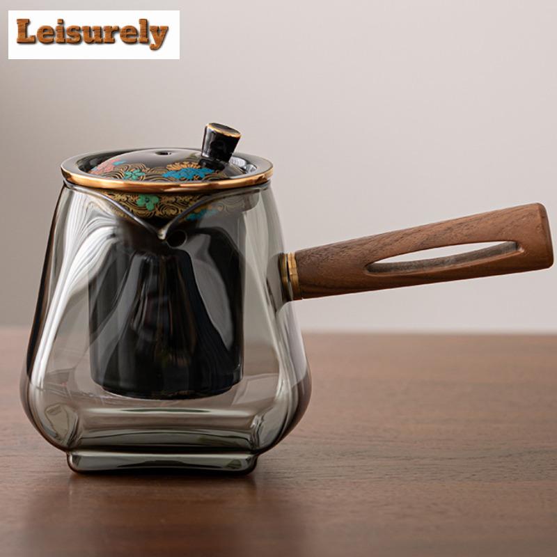 Стеклянный кувшин для чайника, для приготовления воды, чайник с высокой термостойкостью, стеклянный чайник с фильтром, прозрачный термостойкий чайник