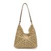 Summer Straw Woven Bag Women's New Seaside Vacation Beach Hollow Shoulder Tote Bag Woven Bag