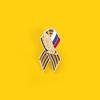 St. George Ribbon Badge with Russian Flag Saint George Victory Day Enamel Lapel Pin Maple Memorial Brooch Festive Symbol Pin