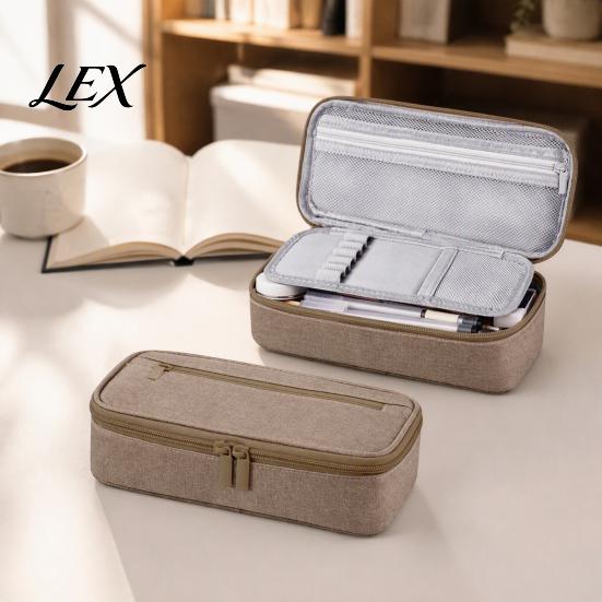 Compact Exam Pen Case Multi-compartment Pencil Case, Large Capacity Durable Stationery Organizer, Multi-layer Organizer Wear-resistant Pouch