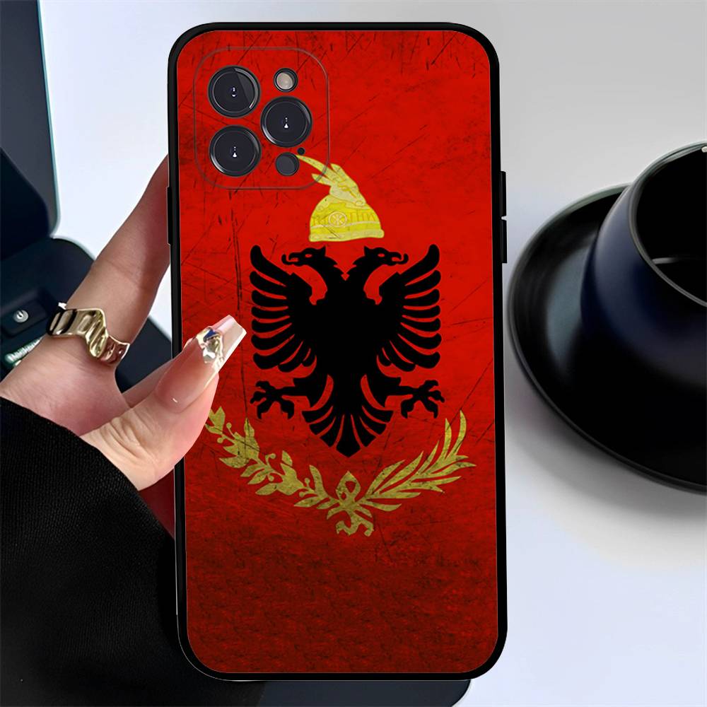 Чехол для телефона с логотипом-орлом флага Албании Для Iphone 17 Air 16 15 14 13 12 11 Pro Max 16 15 14 Plus Мягкий чехол из ТПУ