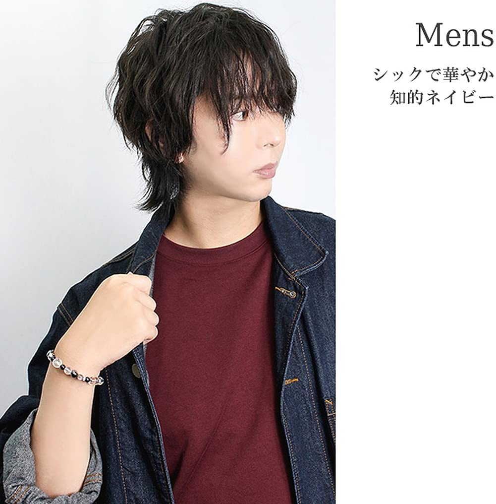 Парный браслет из натурального камня рубин сапфир S 16 см и парный набор из 2 парных камней M Power Stone [Shinjuku Ginnokura] (Женщины приблизительно. Мужские прибл.