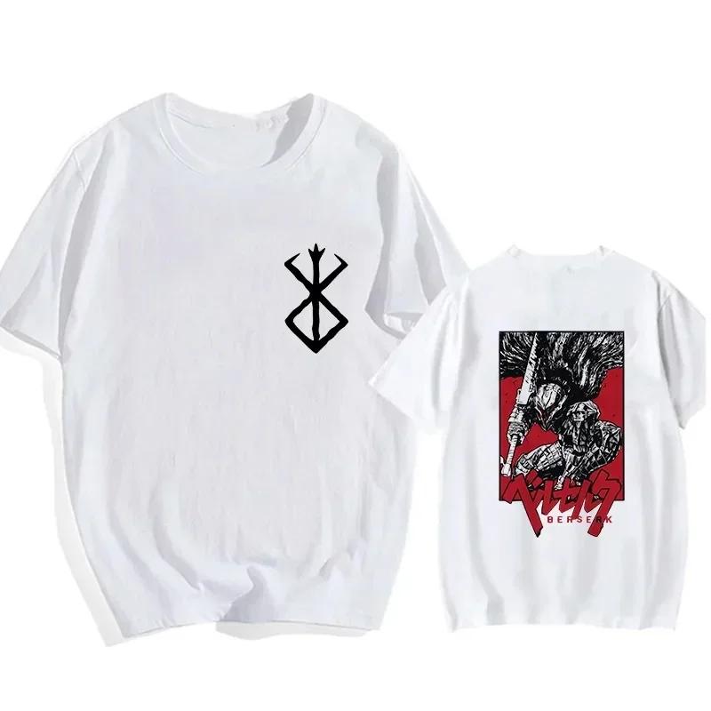 Футболка больших размеров с японским аниме Harajuku Berserk Guts Eyes Print Funny, графическая футболка, уличная футболка Manga, топ, футболки в стиле хип-хоп