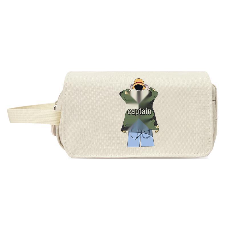 One Piece Large Capacity Pencil Case - Luffy, Zoro, Ace, Law, Sanji Japanese Style Student Stationery Bag