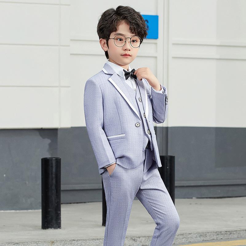 Осенне-зимний костюм-тройка для мальчиков: Красивый блейзер светлого цвета для первого дня рождения малыша/мальчика-цветочника/выступления