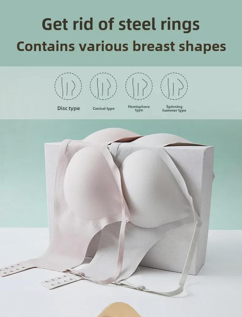Nude Seamless Women's Underwear Set: Soft Support, No Steel Ring, Fixed Cup Sleeping Bra