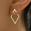 One Pair Simple Geometric Line Design Stud Earrings for Women, Zinc Alloy Fashion Ear Studs, Versatile Iron Art, for Daily & Party Wear