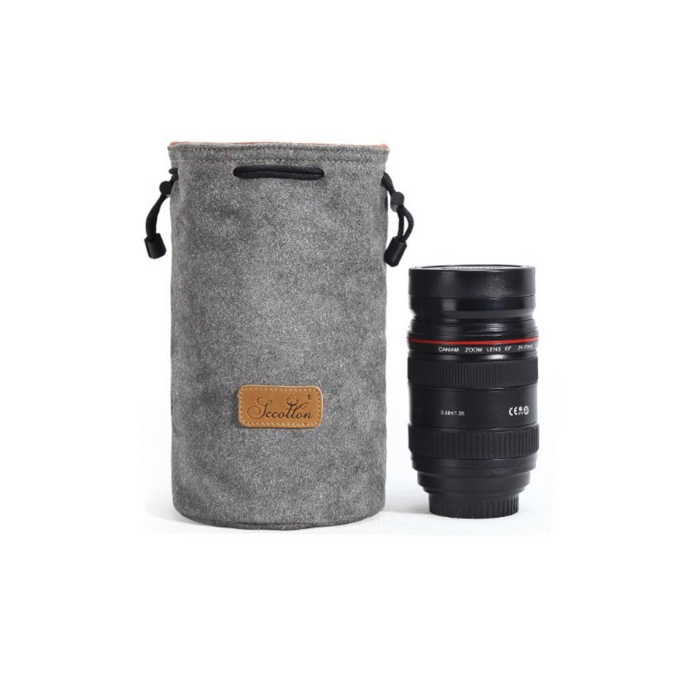 Portable Camera Storage Bag Soft Lens Protective Case Vintage Lens Pouch for Canon/Nikon Camera