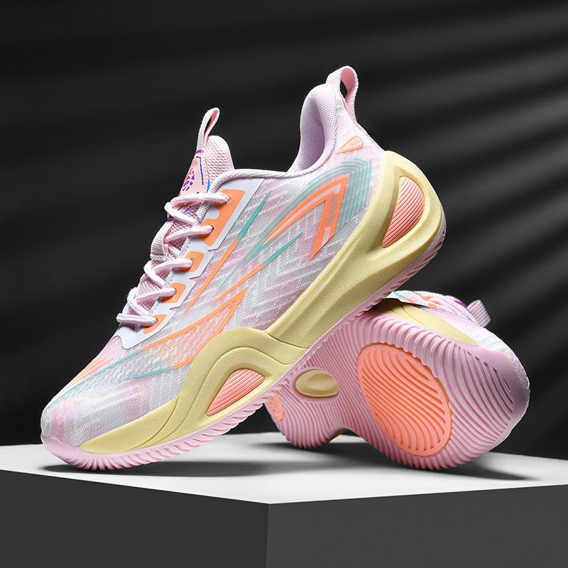 New Mandarin Duck Basketball Shoes Mesh Men's and Women's Mesh Sports Shoes Students Teenagers Big Children Running Shoes