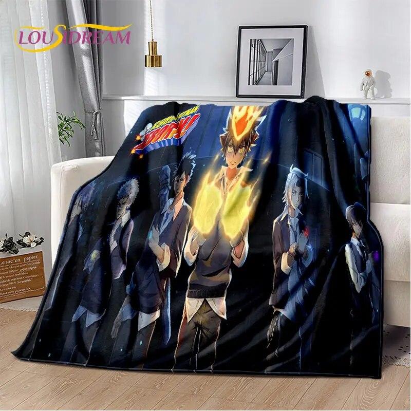 Мягкое плюшевое одеяло в стиле аниме «Учителя Hitman Reborn», фланелевое одеяло для гостиной, спальни, кровати, дивана, чехол для пикника, детское одеяло