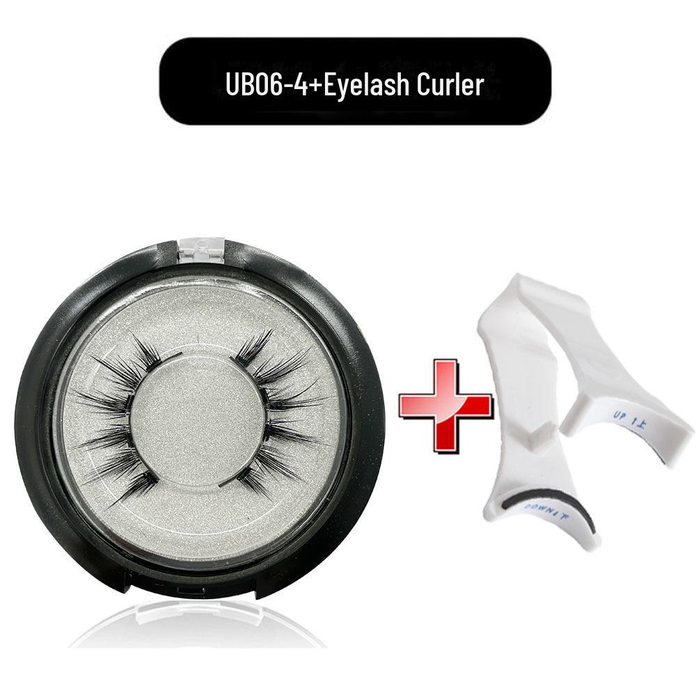 Набор магнитных ресниц без клея с щипцами для завивки: Европейский и американский стиль, толстый, натуральный, дизайн с четырьмя магнитами.
