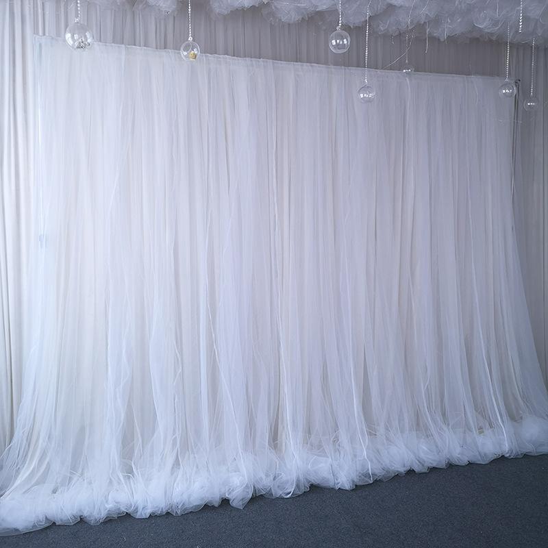 2M Wedding Birthday Baby Shower Party Silk Tulle Backdrop Curtains White/Pink