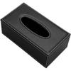 Rectangular Leather Household / Office / Car Cosmetic Tissue Box (Black)