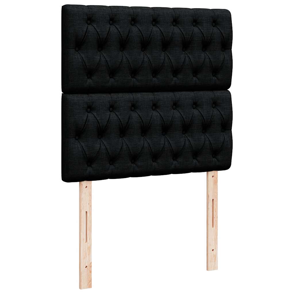Box Spring Bed with Mattress Black 80x200 cm Fabric