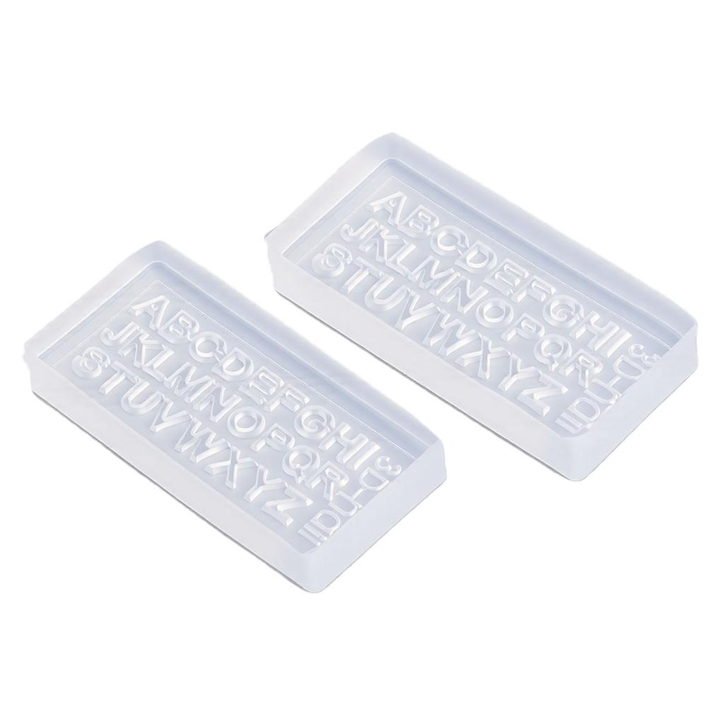 3D Letters Nail Art Silicone Mold Transparent 26 Alphabet Nail Carving Mold for Resin Crafts