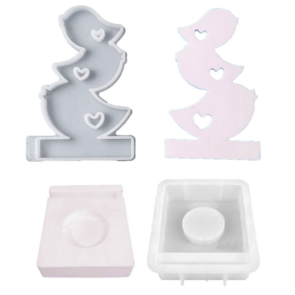 Hollow Flame Candlesticks Resins Moulds Lotus Candle Holder Silicone Molds DIY Heart Castings Moulds Home Decorations
