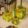 3Pcs Christmas Glowing Decoration Lighted Gift Boxes Set Xmas Lighting Box  Party Home Scene Layout