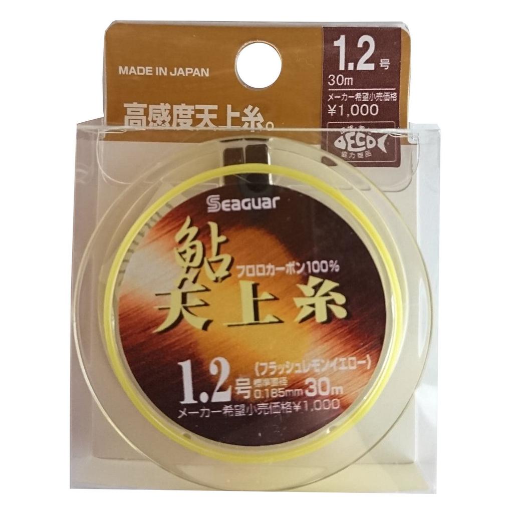 Флюорокарбоновая леска Seaguar Ayu Tenjo, 30 м, 1.2, Флеш Лимонно-желтый